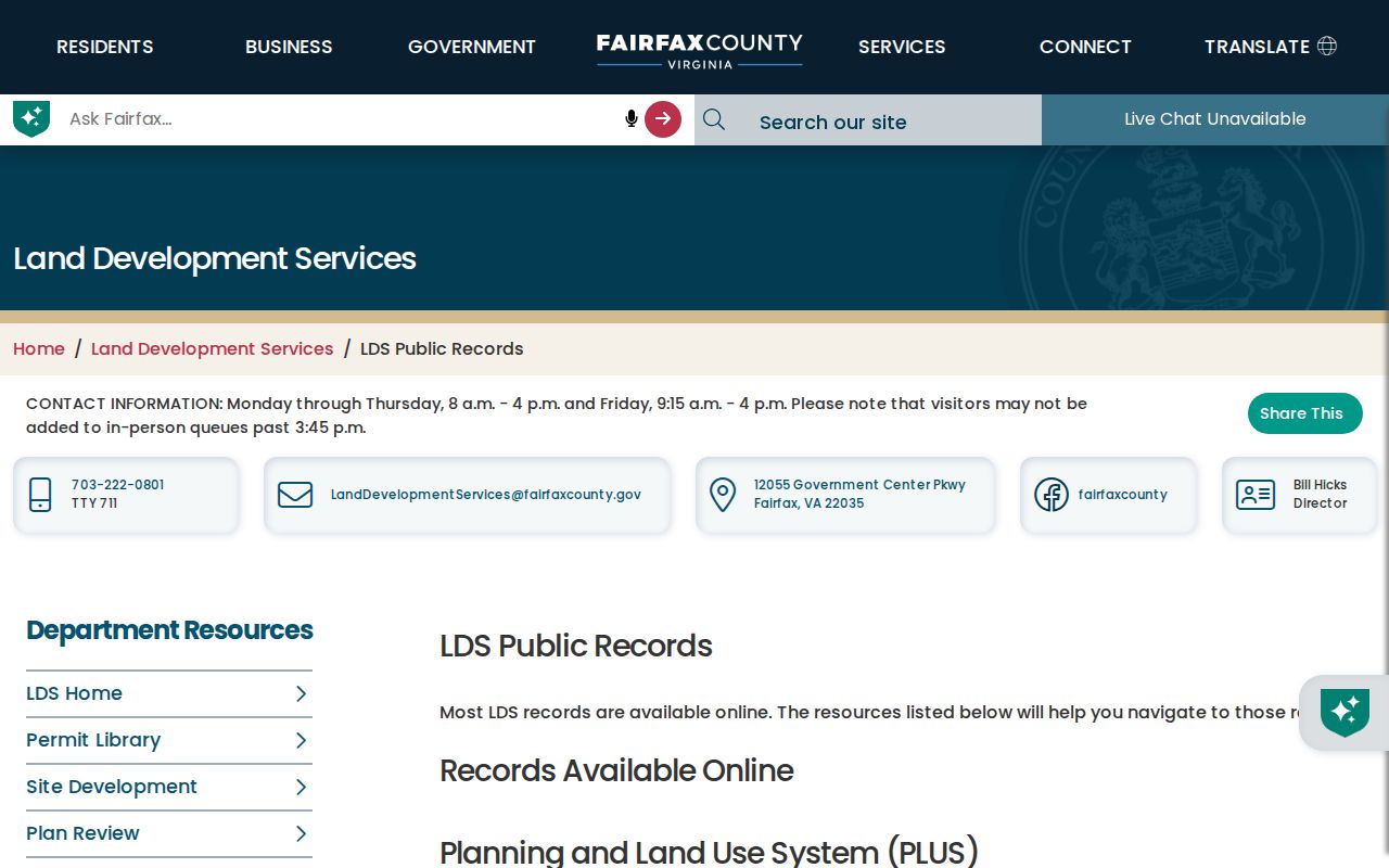 Woodlawn previous residents Fairfax land development records access