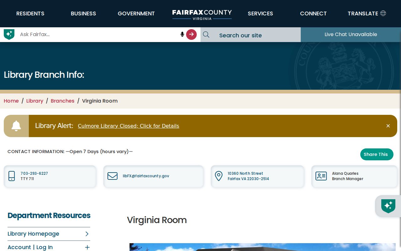 Woodlawn city directory research at the Fairfax County Virginia Room