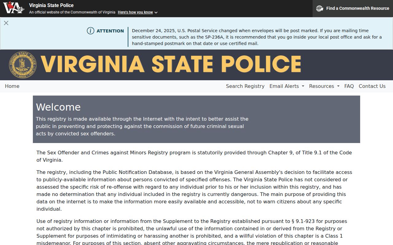Woodlawn residents directory Virginia registry search controls
